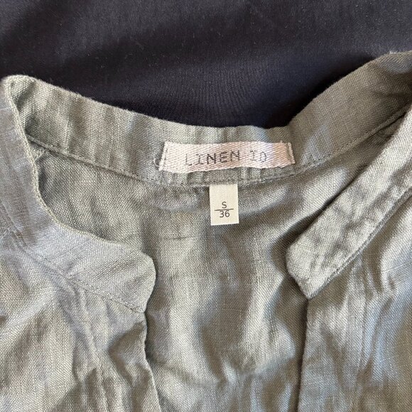 NWOT Linen Shirt - Size S, Olive Green - Picture 3 of 10